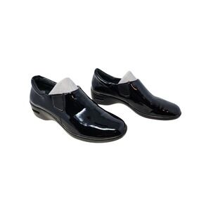 Cole Haan Slip On Loafers 8.5 Women Black Patent Nike Air Waterproof Work Luxury